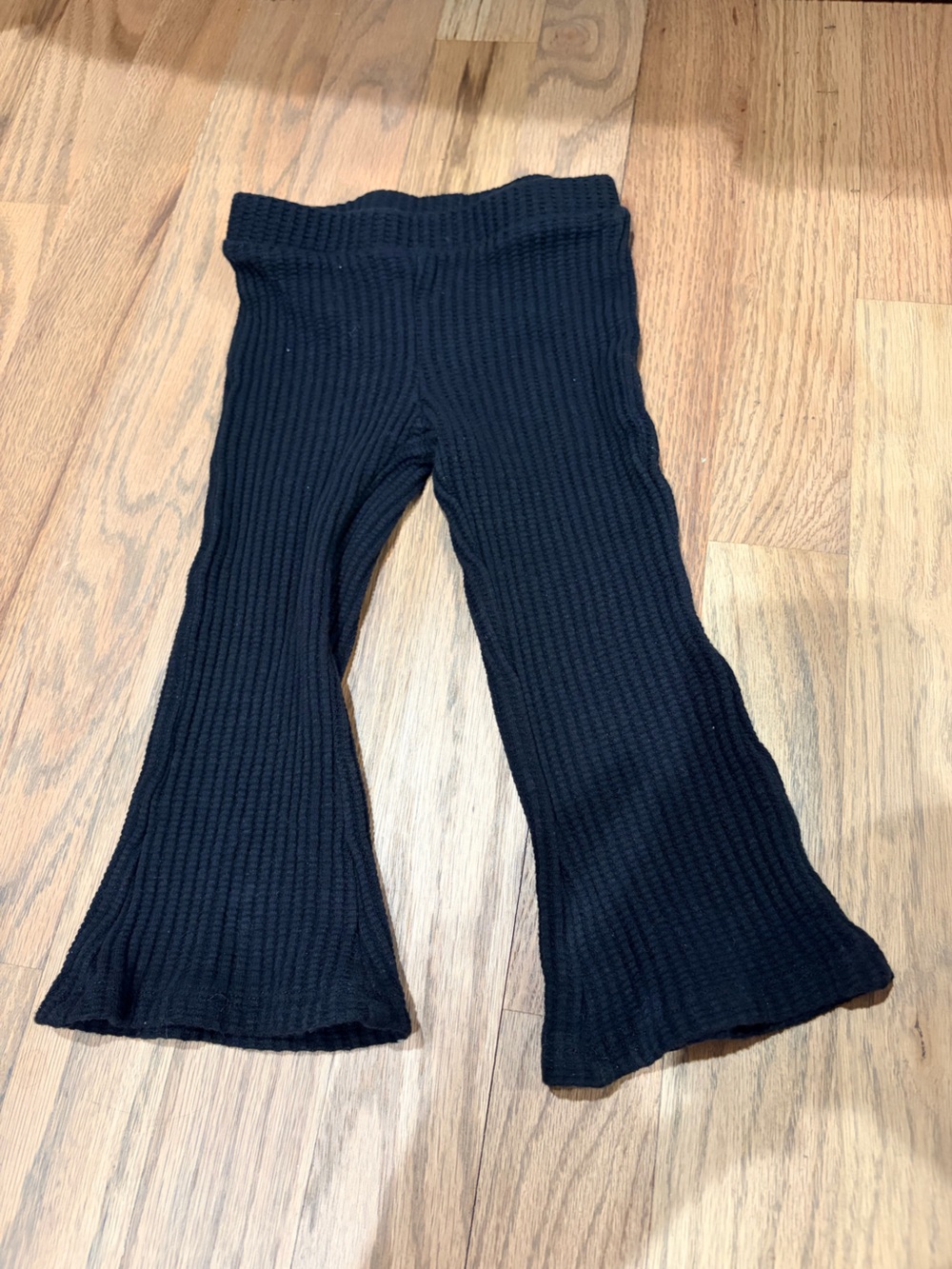 Kidpik baby girl thick thermal flare black pants